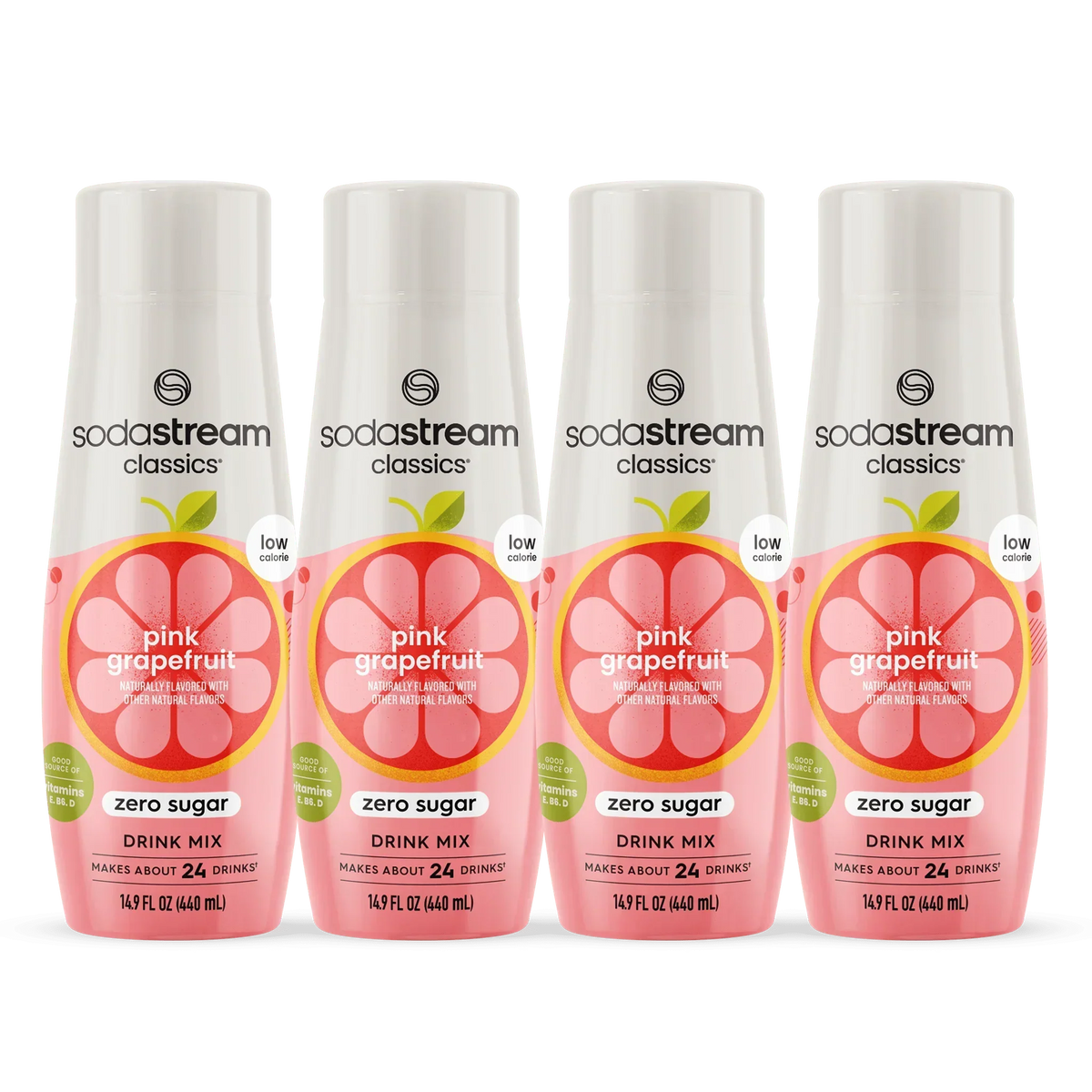 Sodastream Classics® Pink Grapefruit Zero Sugar Drink Mix 4 Pack 440ml