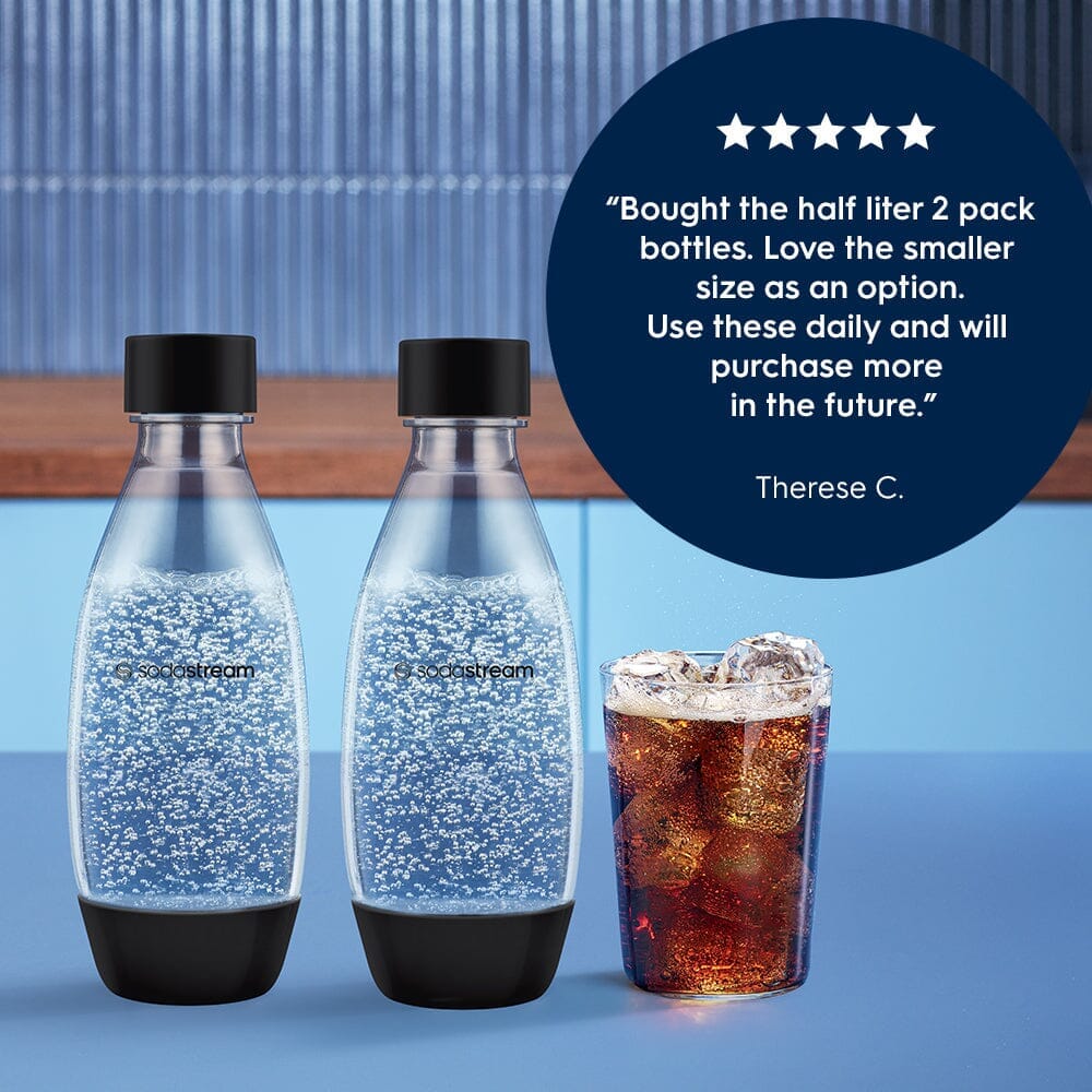 Sodastream Slim Sparkling Water Bottle Twin Pack Black 16.9 oz